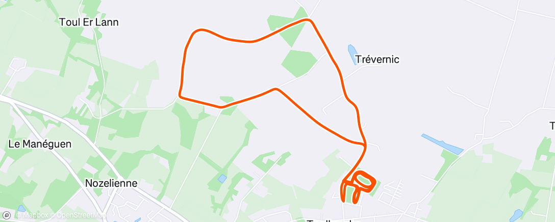 Map of the activity, Course à pied le matin
