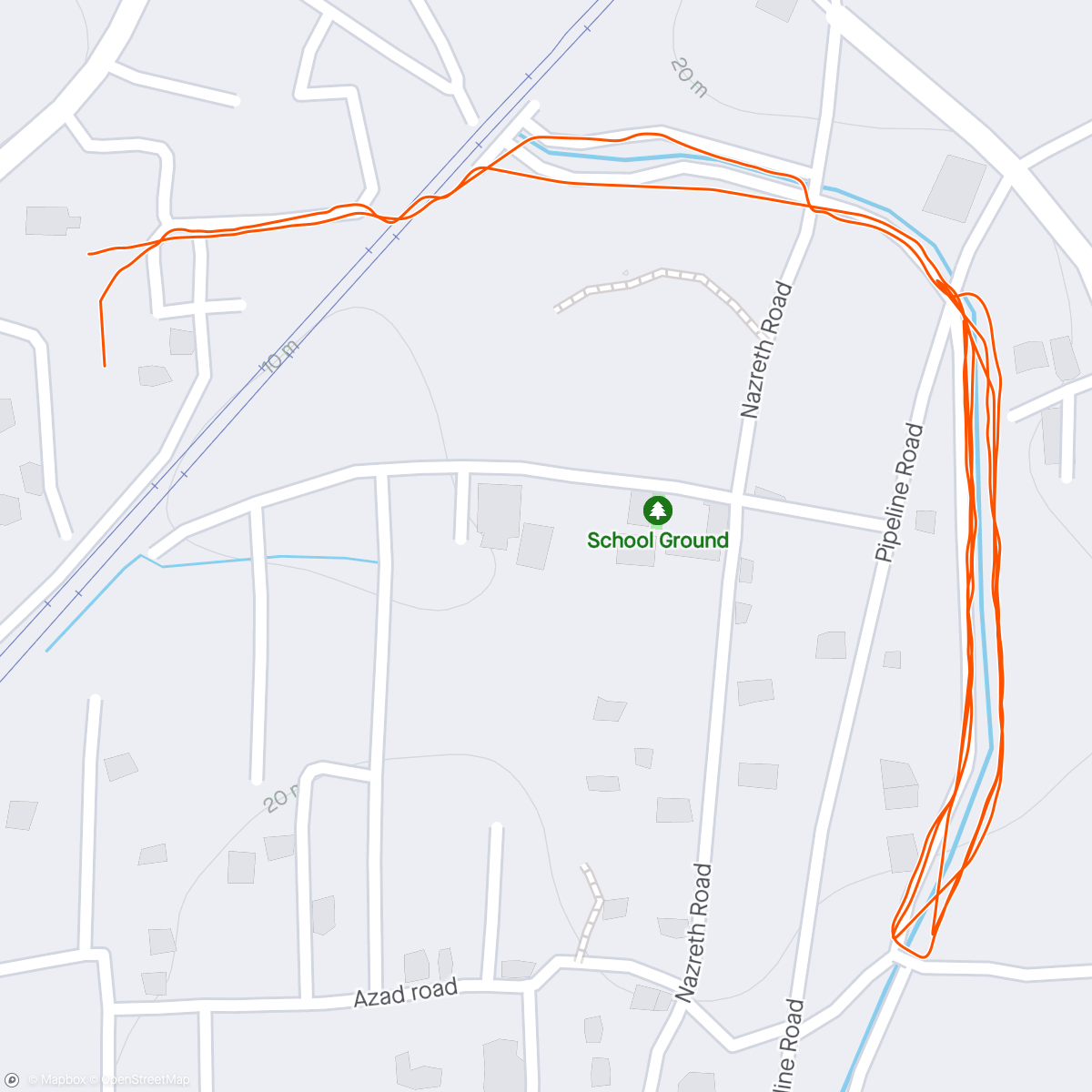 Map of the activity, 100 Days of running - Day 13/100