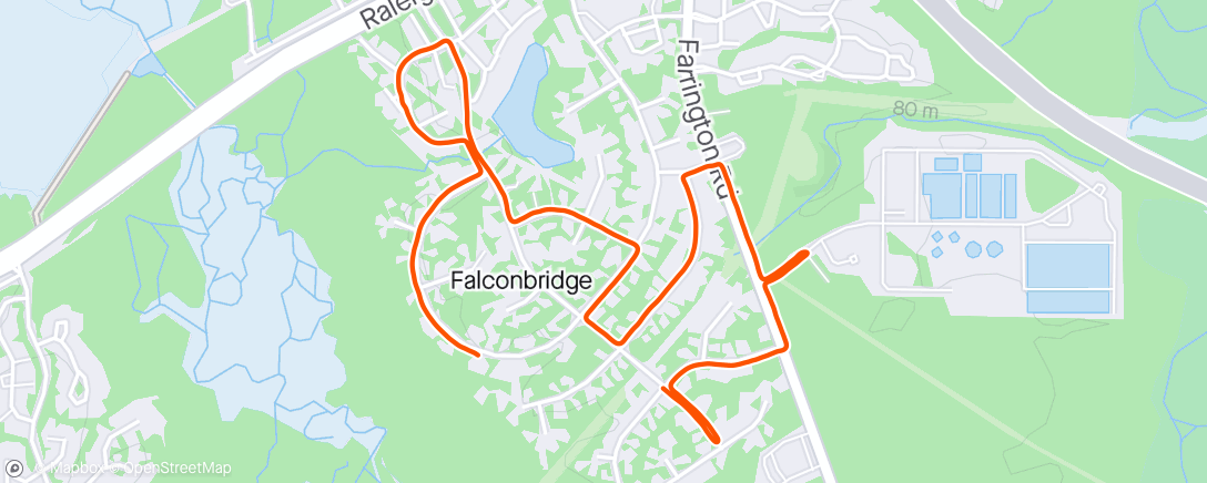 Map of the activity, Afternoon Run