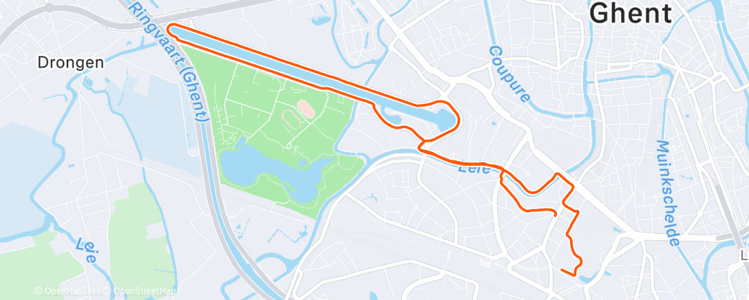 Map of the activity, Evening Run