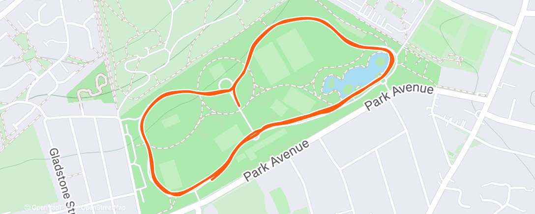 Map of the activity, Bedford parkrun