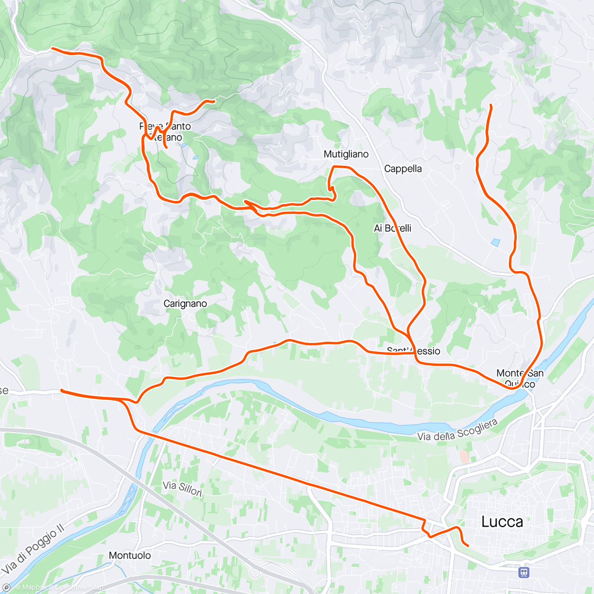 Map of the activity, Lucca day 4 - Recovery ride