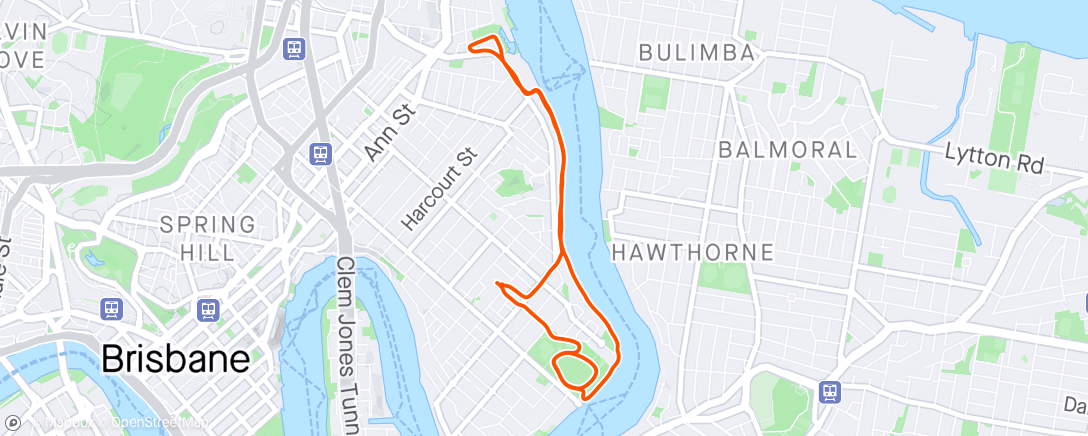Map of the activity, Wed Afternoon Run