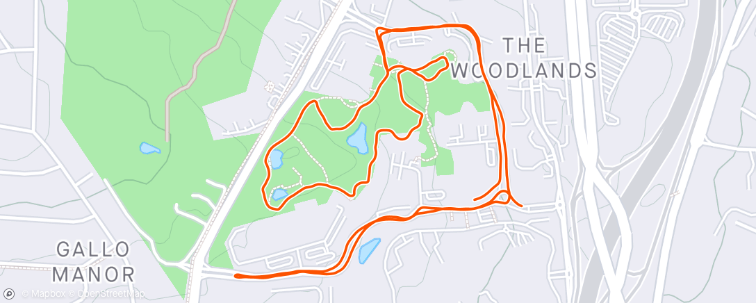 Map of the activity, Parkrun Woodlands Office Park