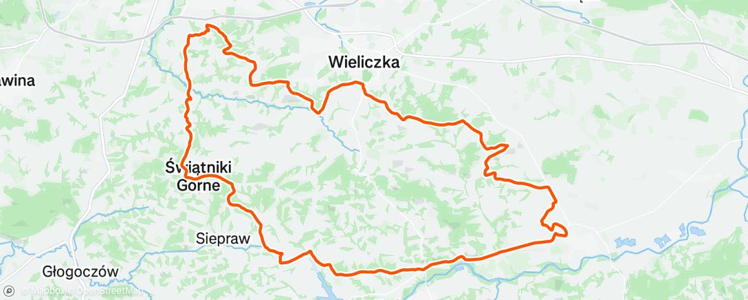 Map of the activity, Jednego cumulonimbusa objechałem dookoła, drugi złapał mnie 4 km przed domem.