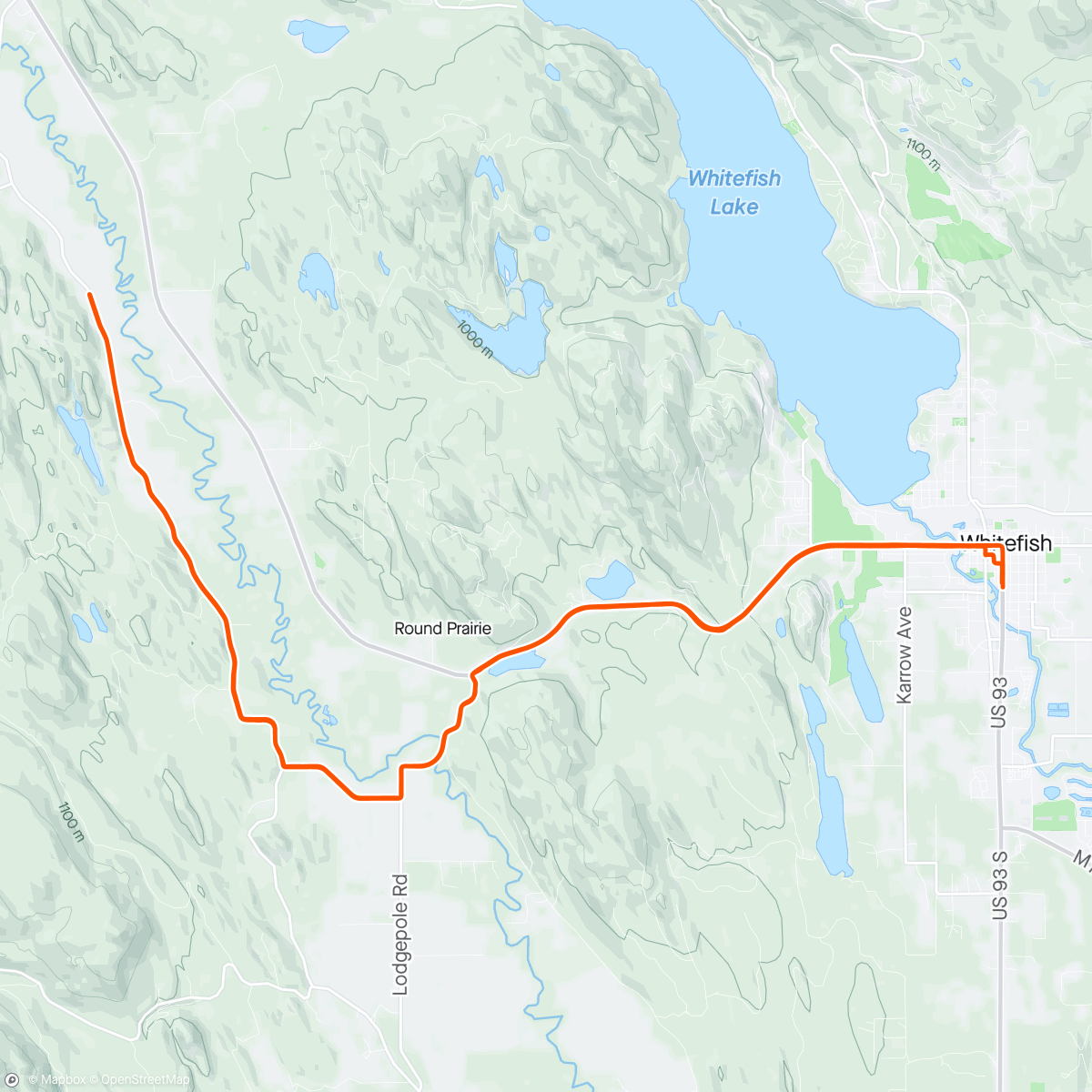 Map of the activity, Montana