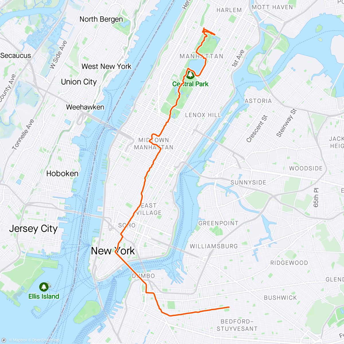 Map of the activity, Soloppgang i New York
