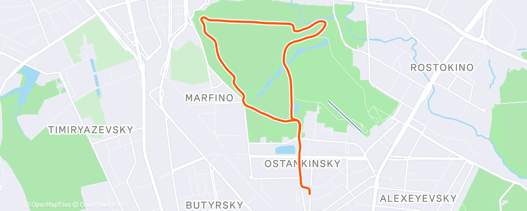 Map of the activity, Morning Run