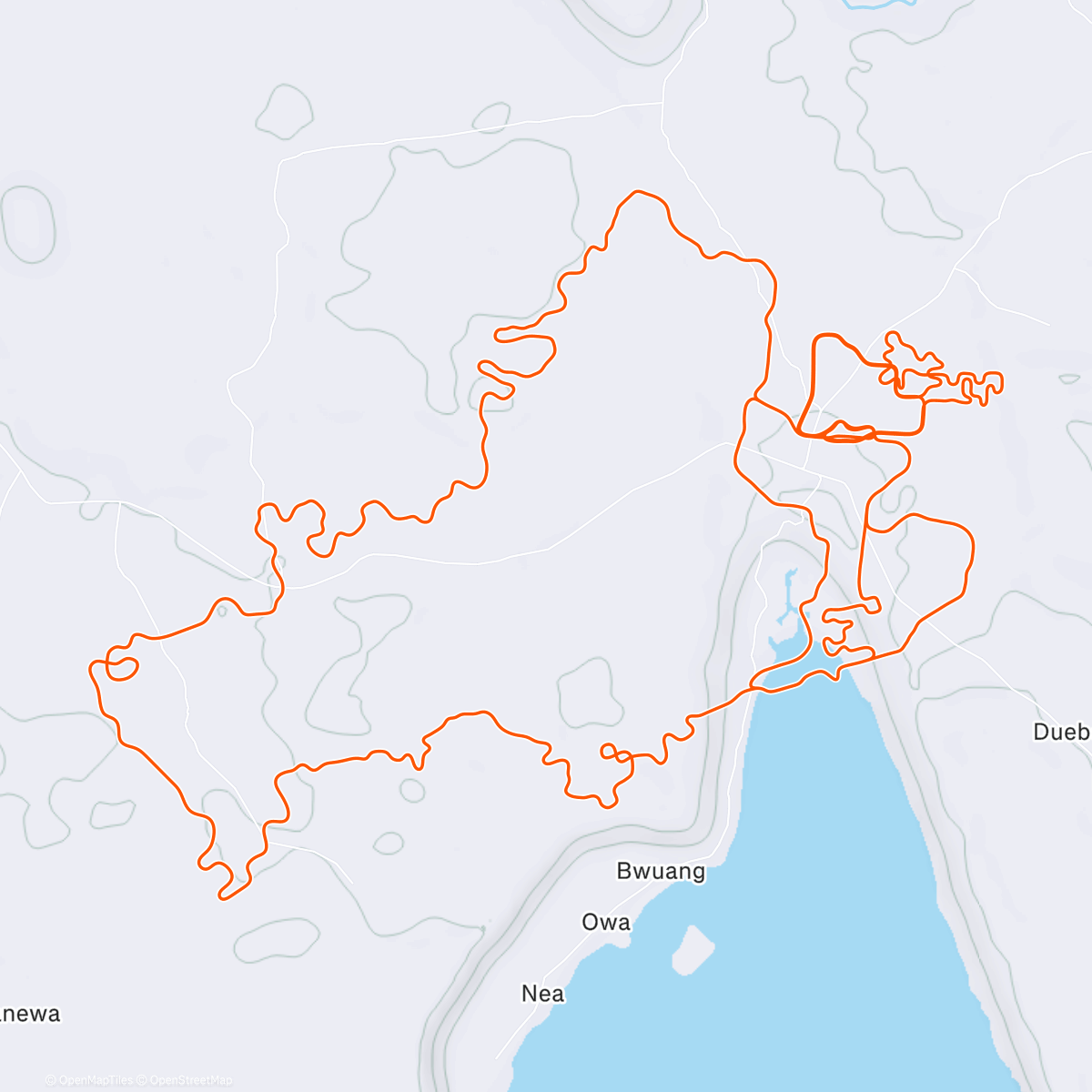 Map of the activity, Zwift - : 1h27 125w on Tropic Rush in Makuri Islands