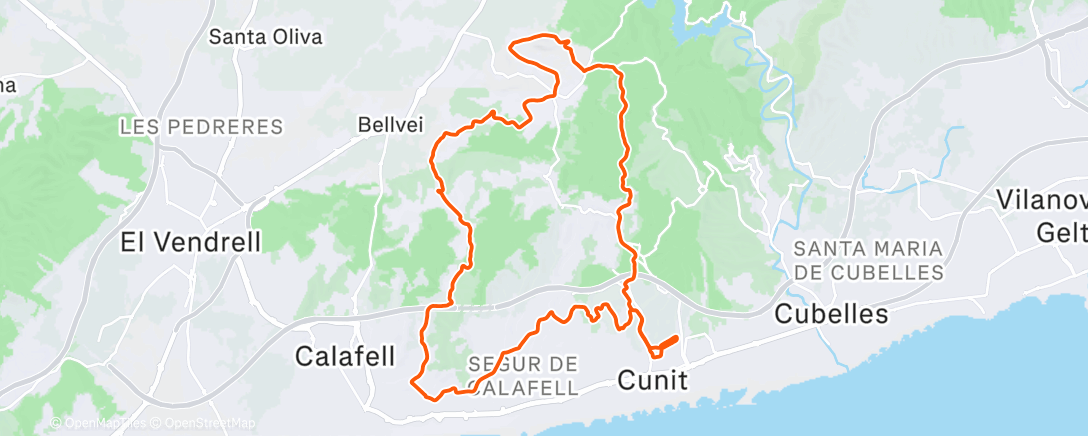 Map of the activity, Morning Mountain Bike Ride