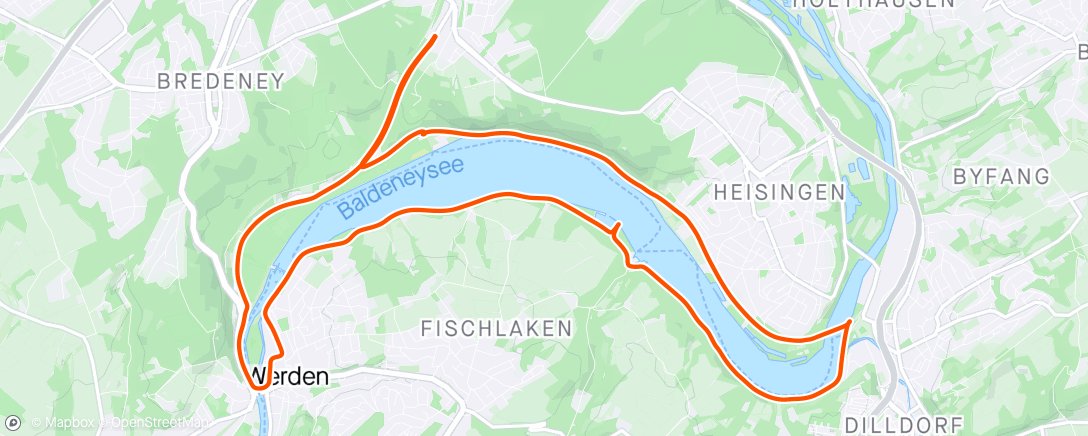 Map of the activity, Baldeneysee with little Brother in law