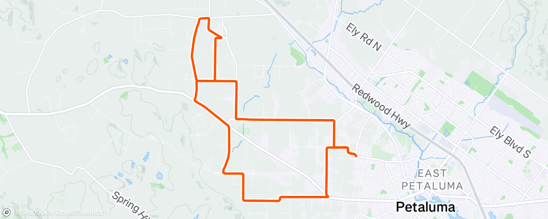 Map of the activity, Cycling