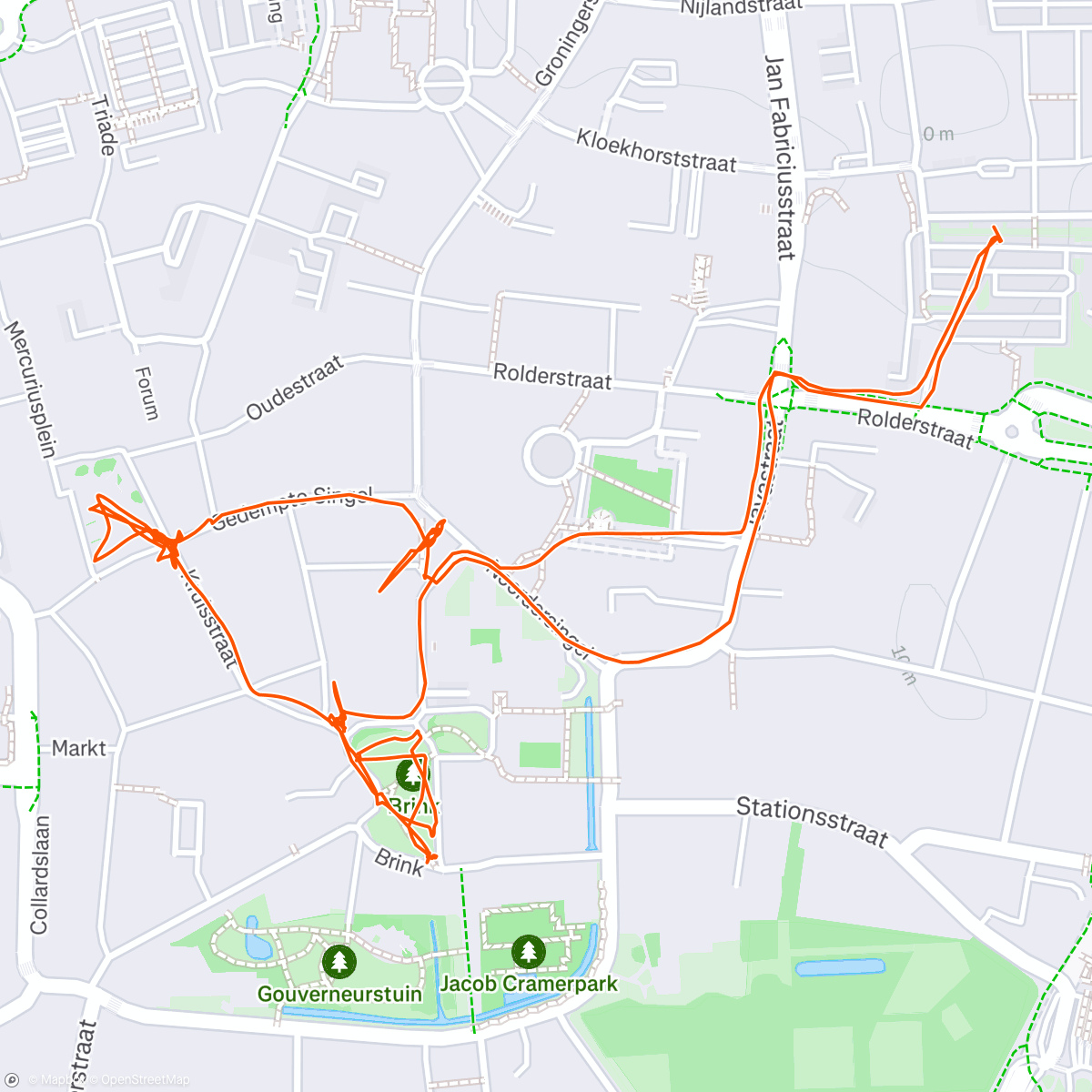 Map of the activity, Ochtendwandeling Assen