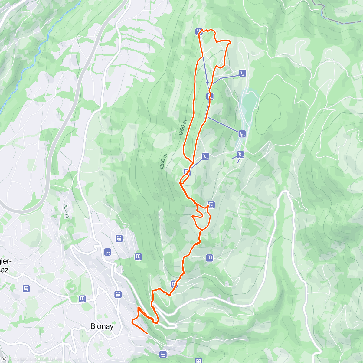 Map of the activity, Blonay Pléiades boucle de 12.5 km