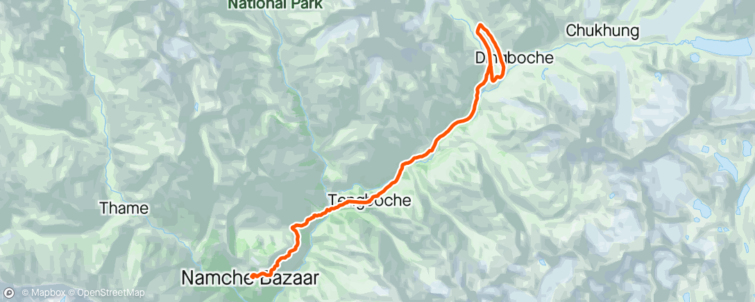 アクティビティ「Marathon distance in Nepal ✔️ (9103metres/8849metres elevation target for Nepal✔️)」の地図