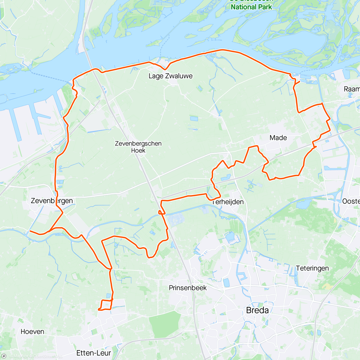 Mapa de la actividad, Ronde Drimmelen