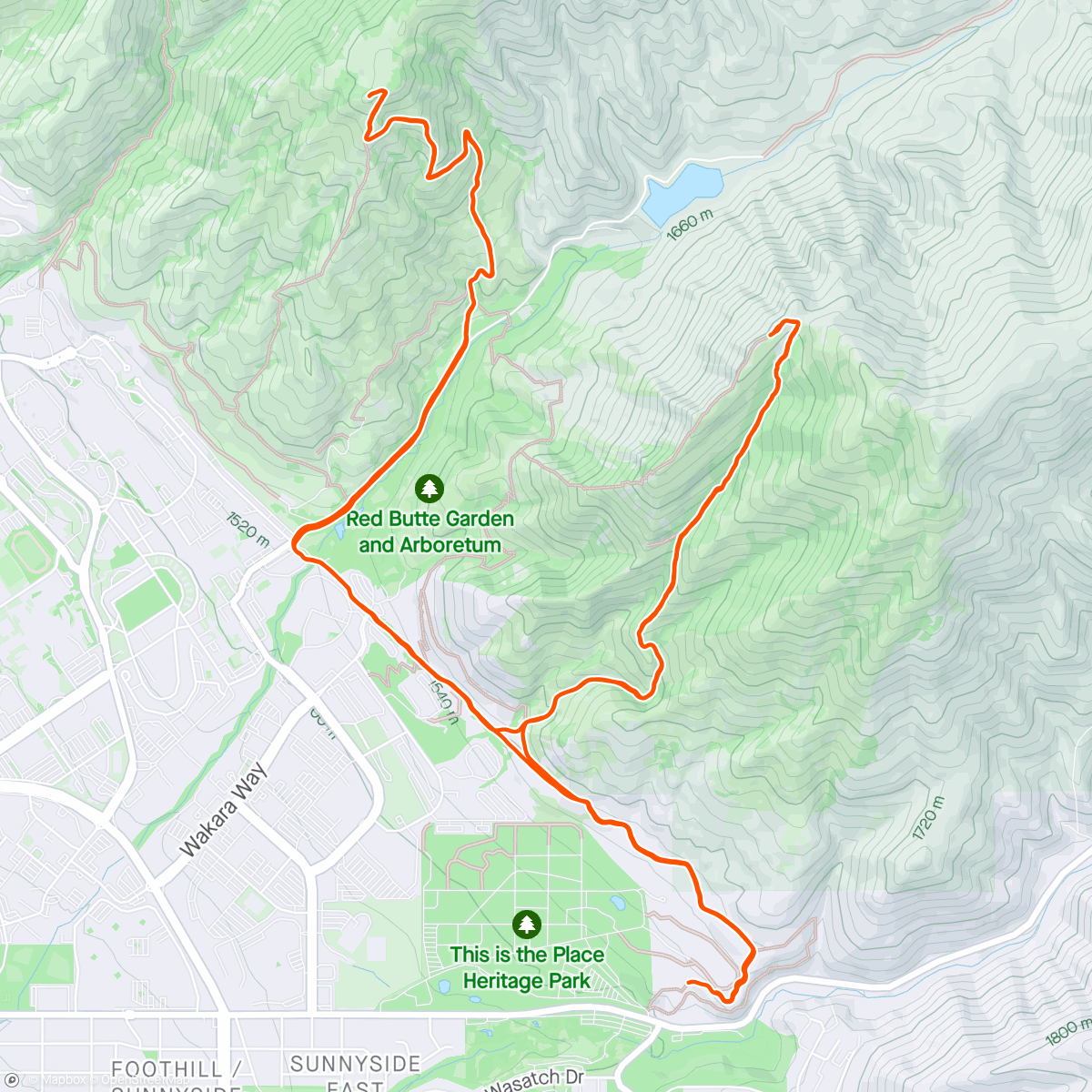 Map of the activity, Ice skating on Butte ⛸️