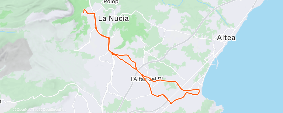 Map of the activity, Lunch Ride