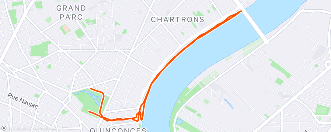 Map of the activity, Afternoon Run