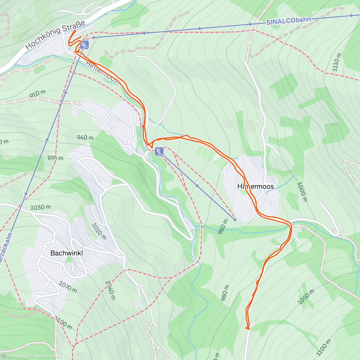 Map of the activity, Afternoon Walk
