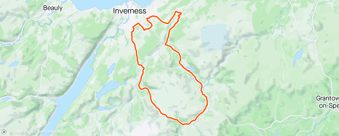 Map of the activity, Laden bike, makes the hills tough!