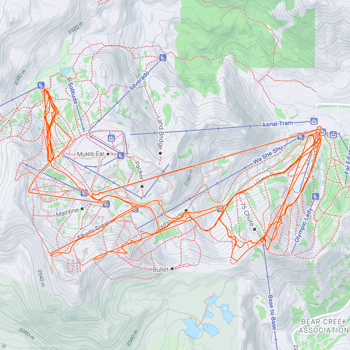 Map of the activity, Spring laps
