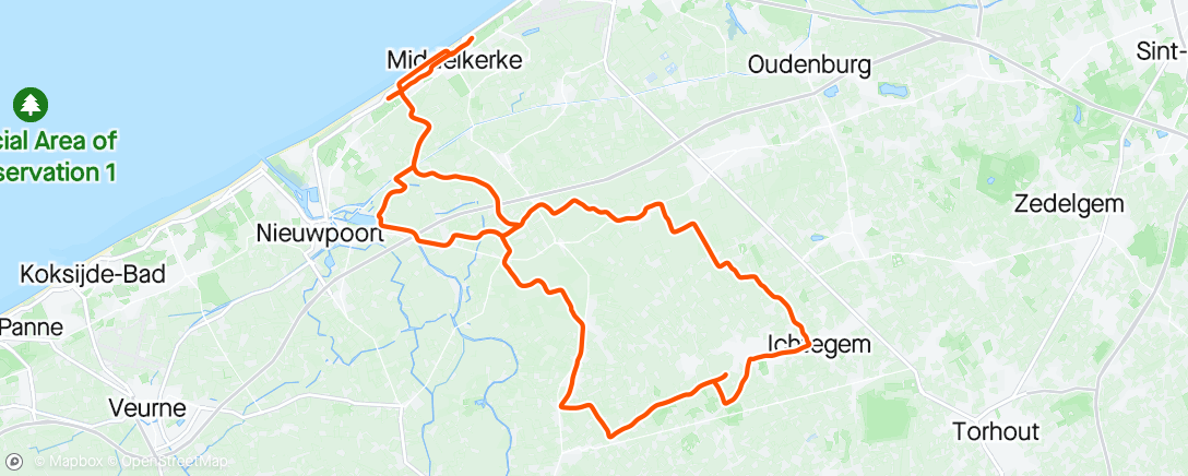 Mapa da atividade, Morning Ride met B - ploeg
