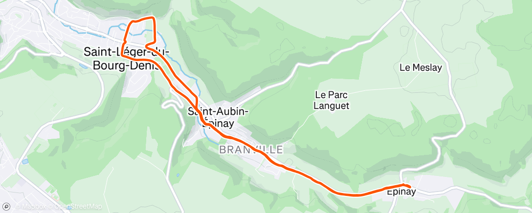 Map of the activity, Course à pied le matin