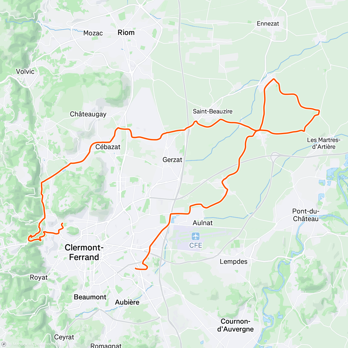Map of the activity, Afternoon Ride