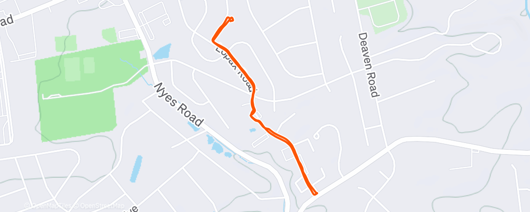 Map of the activity, Short Brisk Walk with Jaffe