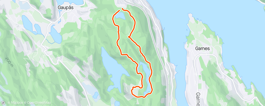 Map of the activity, Evening Run rundt Stemmevatnet
