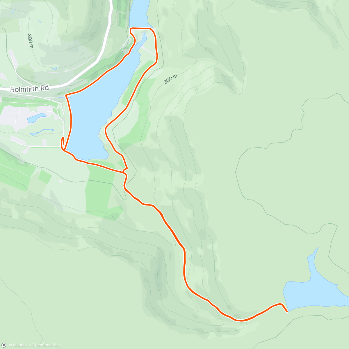 Map of the activity, Run up to Chew Res & a lap of Dovestone