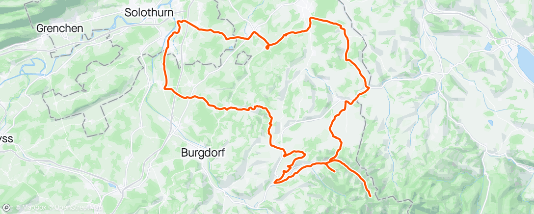 Map of the activity, Ferrenberg-Derendingen-Lotzwil-Huttwil