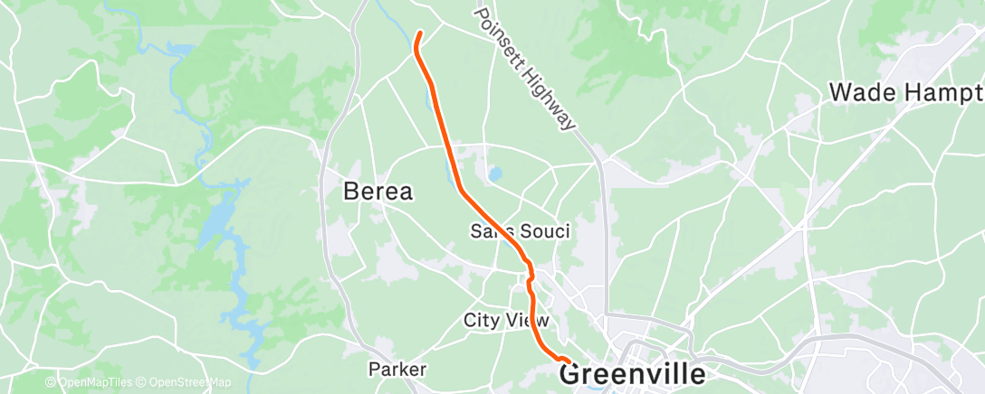 Map of the activity, Afternoon Run