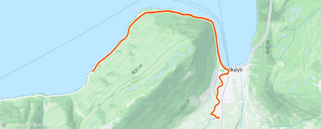 Map of the activity, 12x3min, p:1 min gå