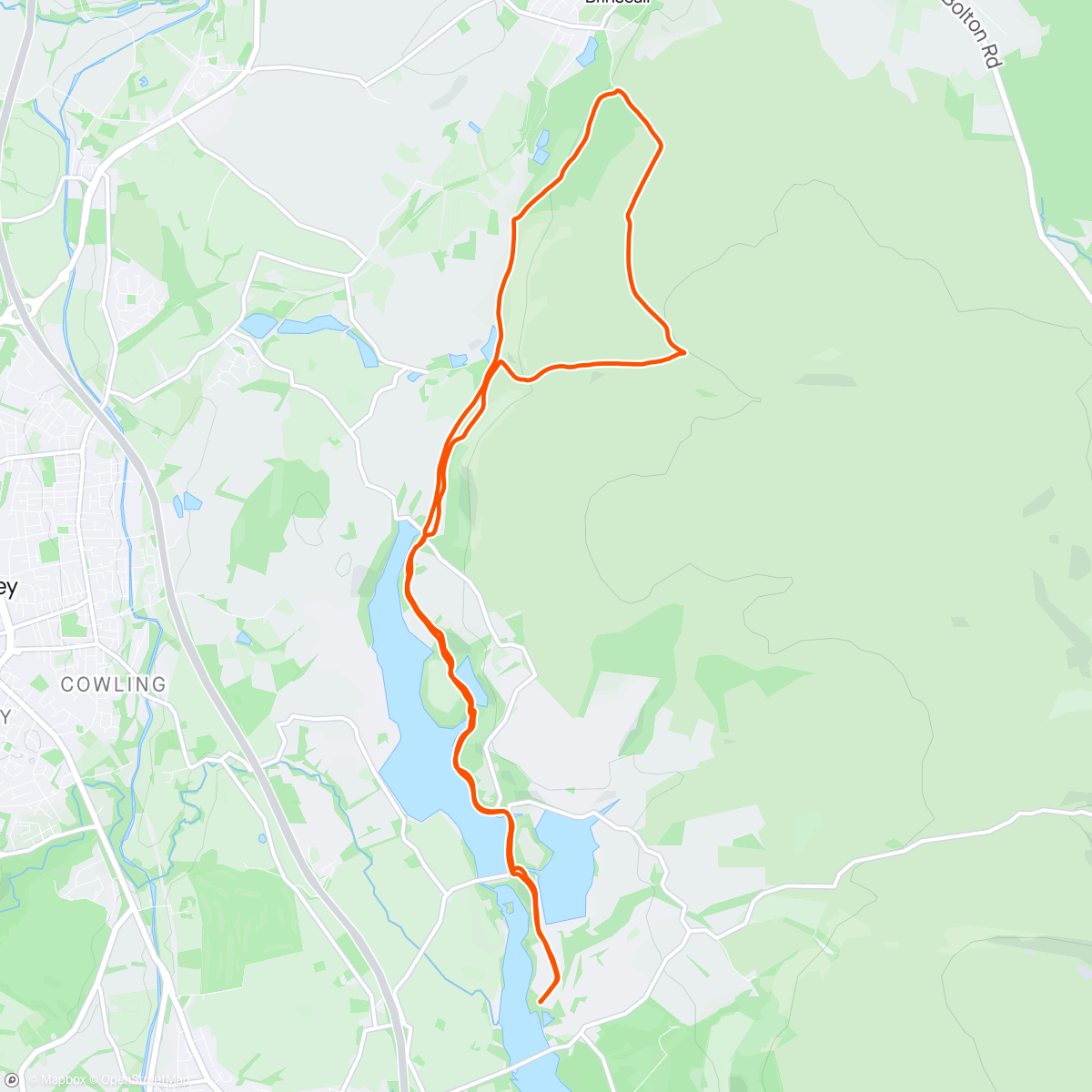 Map of the activity, Rivvington 10 mile