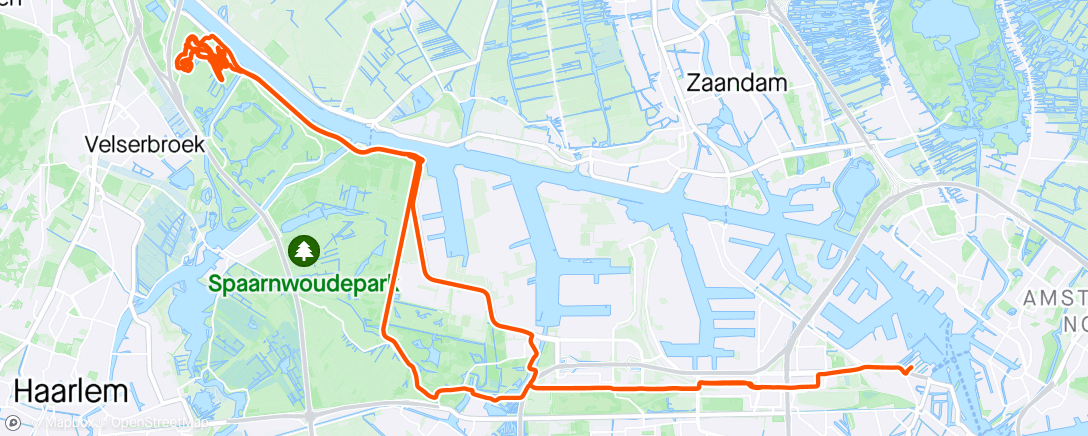 Map of the activity, 5 van Spaarnwoude, mtb