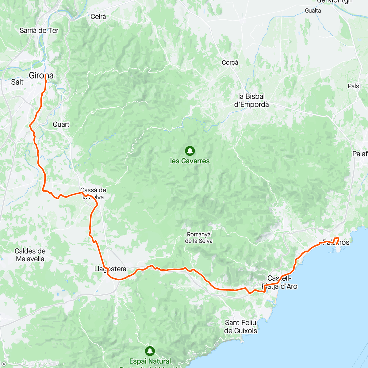 Map of the activity, 40km rim job