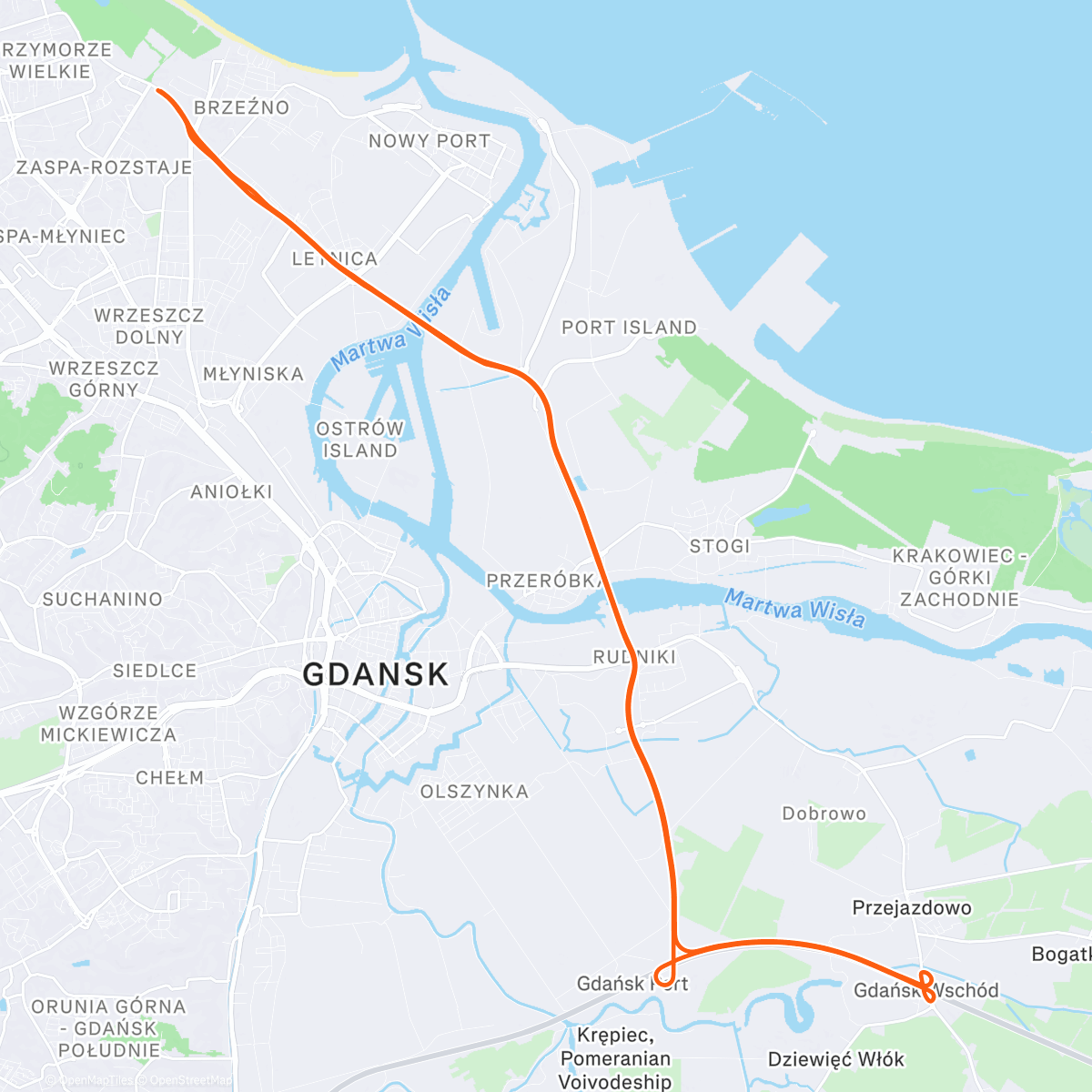 Map of the activity, ROUVY - LOTTO Challenge Gdańsk 30km | Poland