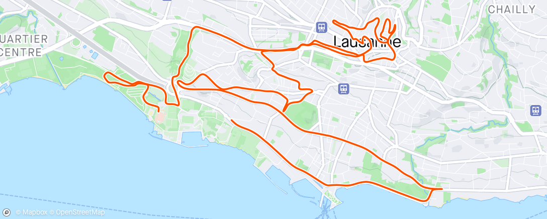 Mapa de la actividad (20k de Lausanne 😍)