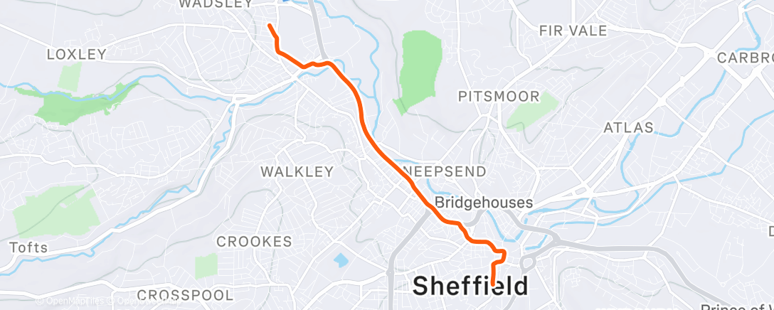 Карта физической активности (Afternoon Ride)