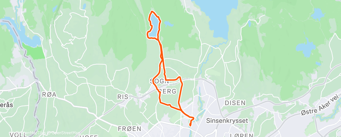 Map of the activity, Afternoon Run
