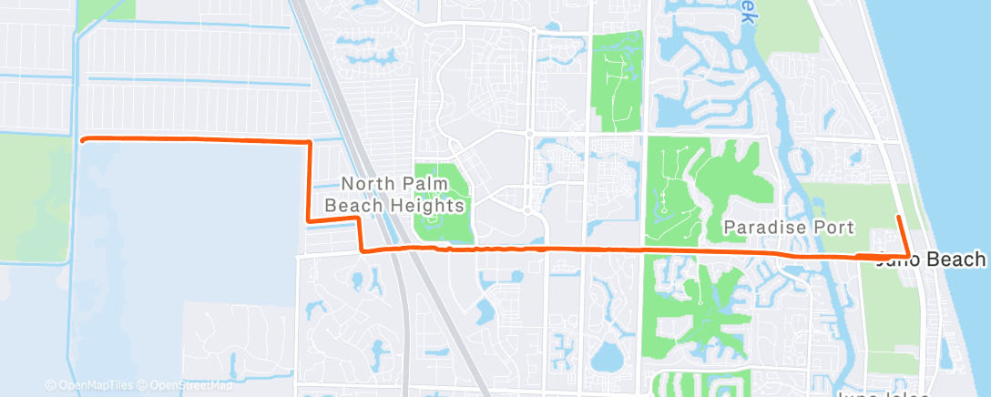 Map of the activity, Afternoon Run