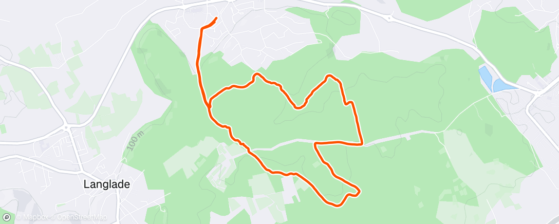 Map of the activity, Course à pied dans l'après-midi