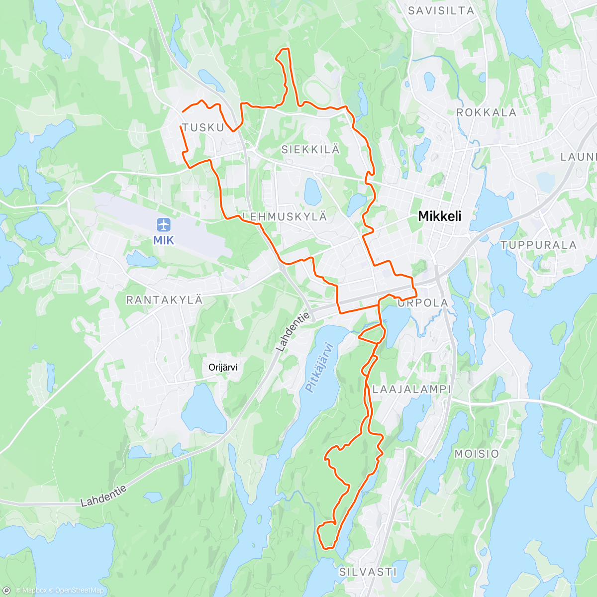 Map of the activity, Afternoon Mountain Bike Ride