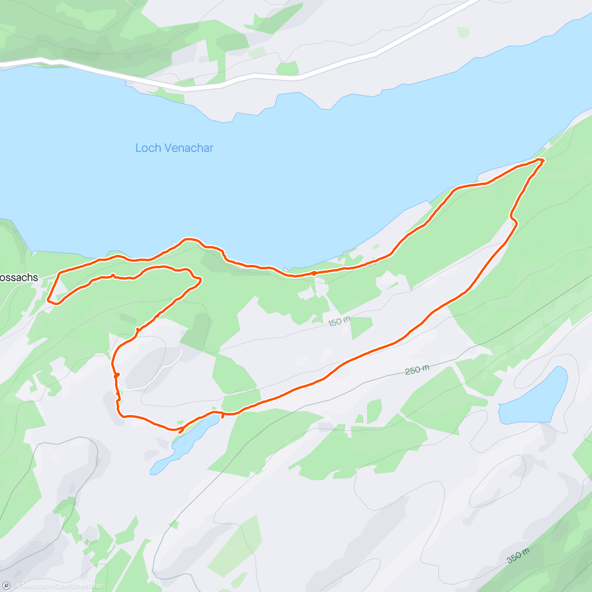 Map of the activity, Loch Venachar Forest Walk