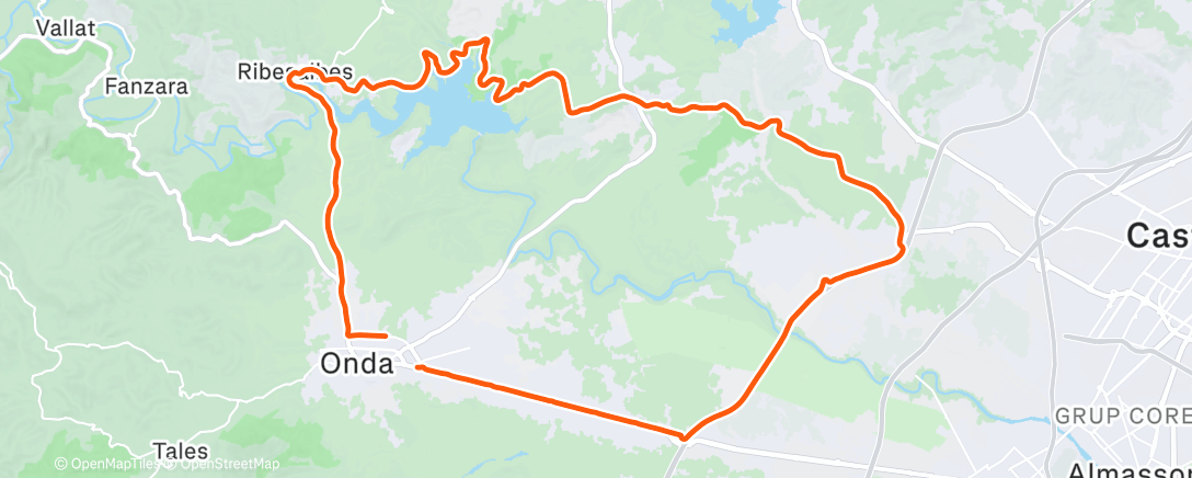 Map of the activity, Bicicleta por la tarde