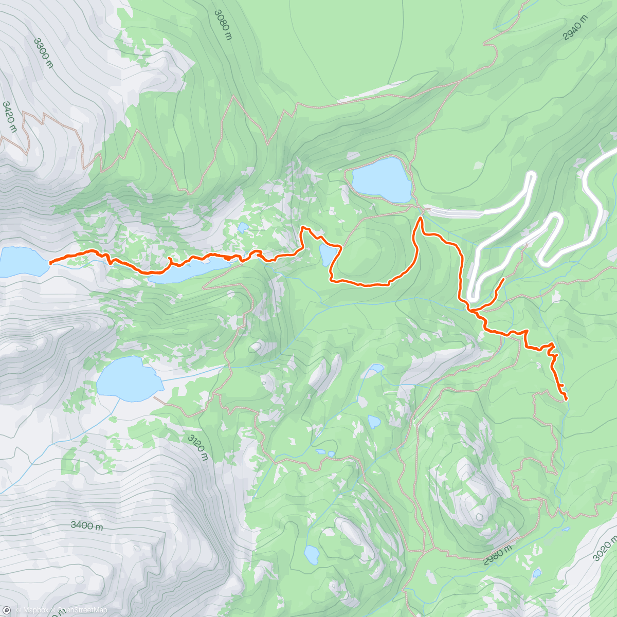Map of the activity, Morning of lakes and waterfalls