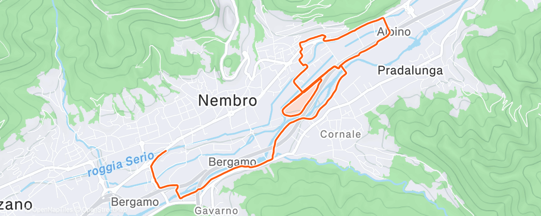 Map of the activity, Corsa mattutina