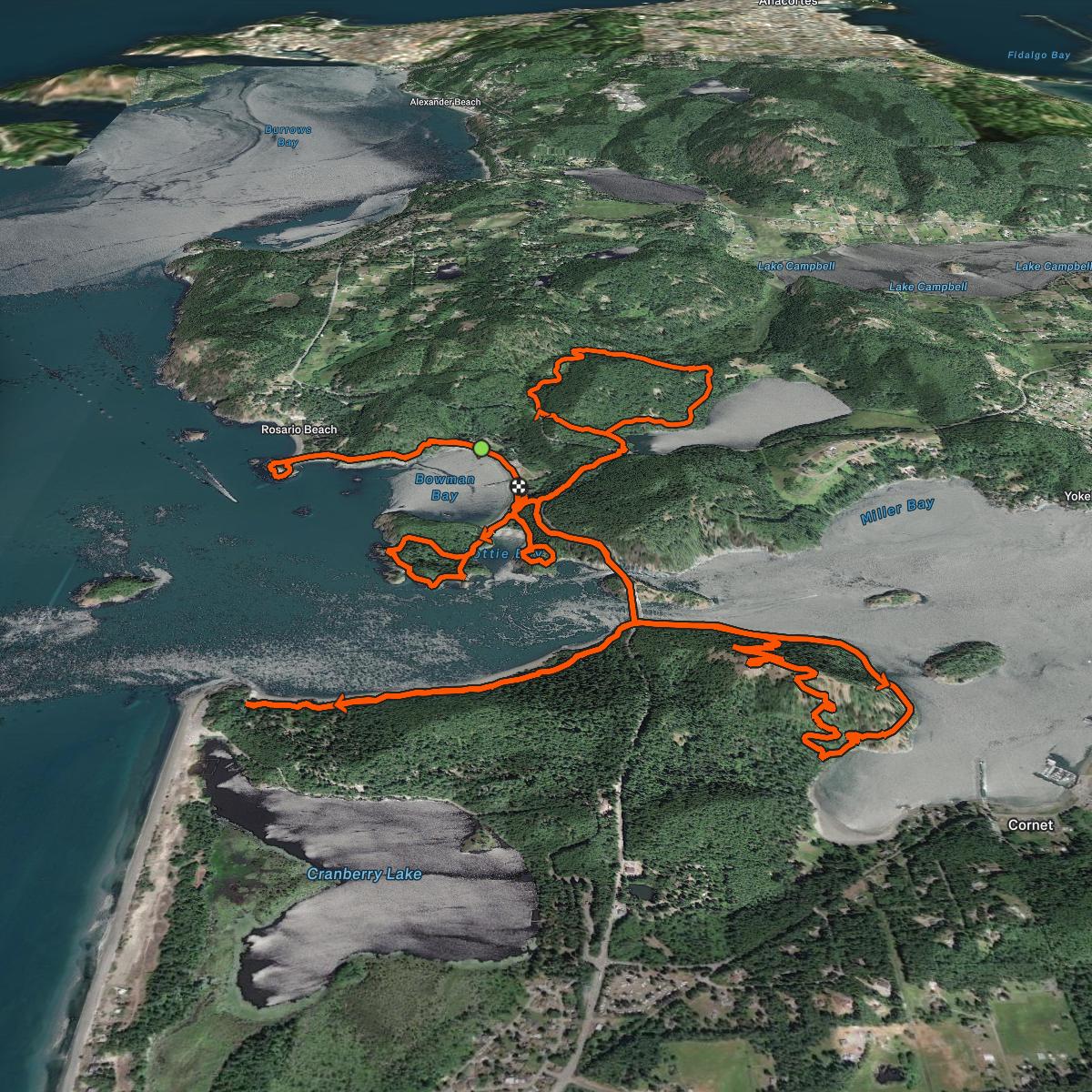 Map of the activity, pre running the Fidalgo Marathon course